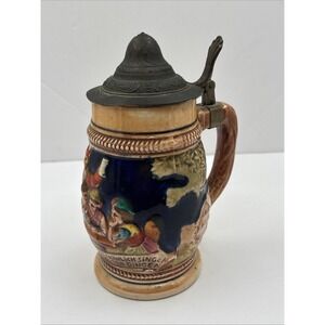Vintage Toyo Japan Beer Stein Pewter Lid 10" Tall ~